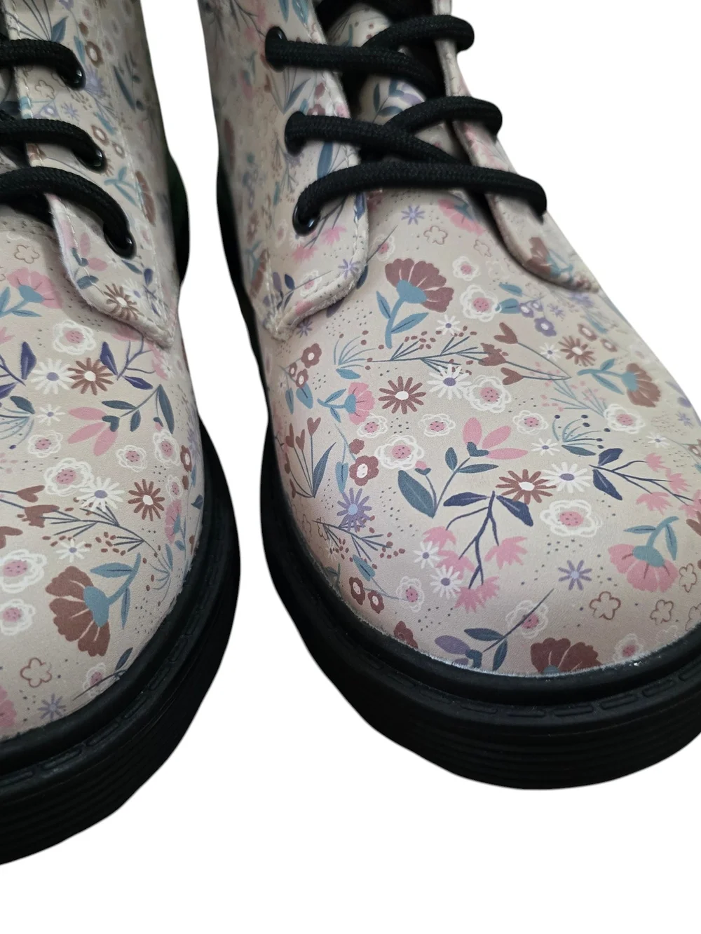 Art Class Girls Floral Combat Boots Size 5 NWT Pink Lace-Up Side Zip Boots